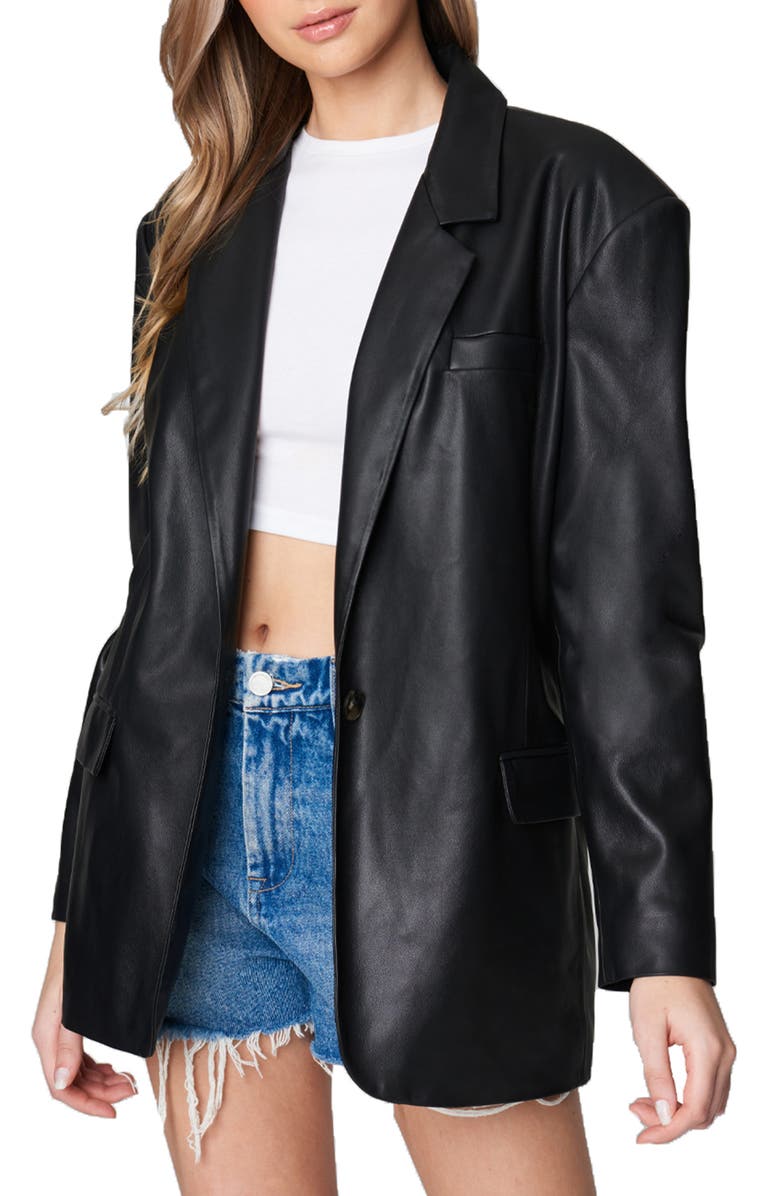 BLANKNYC Faux Leather Blazer, Main, color, Self Starter