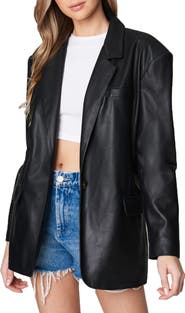 BLANKNYC Faux Leather Blazer
