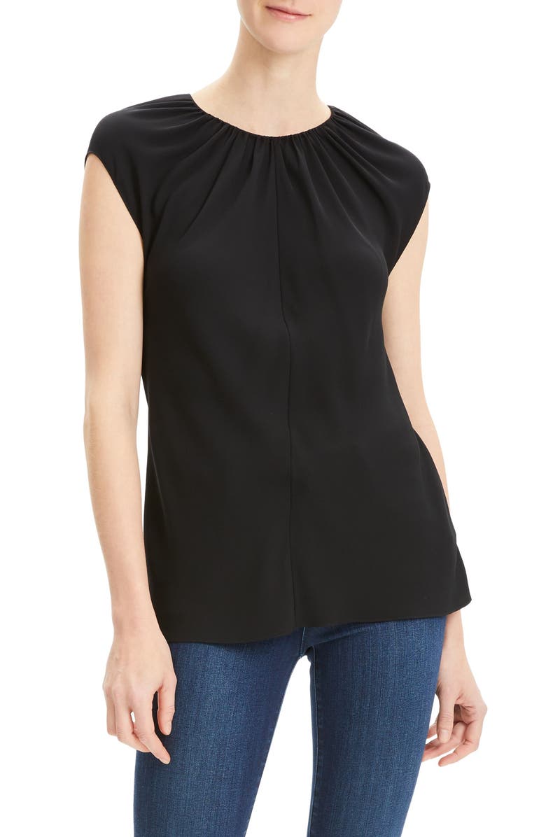 Theory Gathered Silk Top, Main, color,