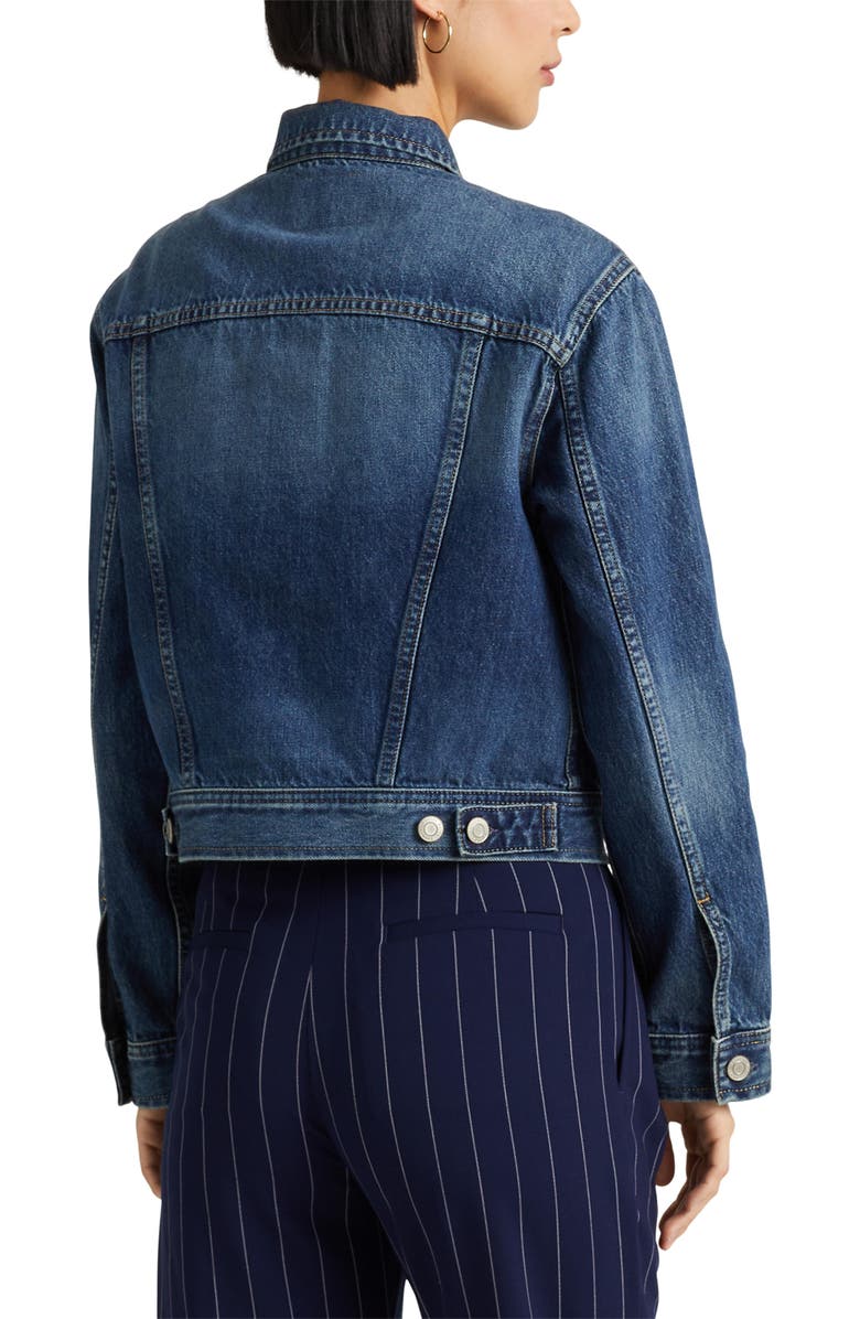 Lauren Ralph Lauren Denim Trucker Jacket, Alternate, color, Rangeland Wash