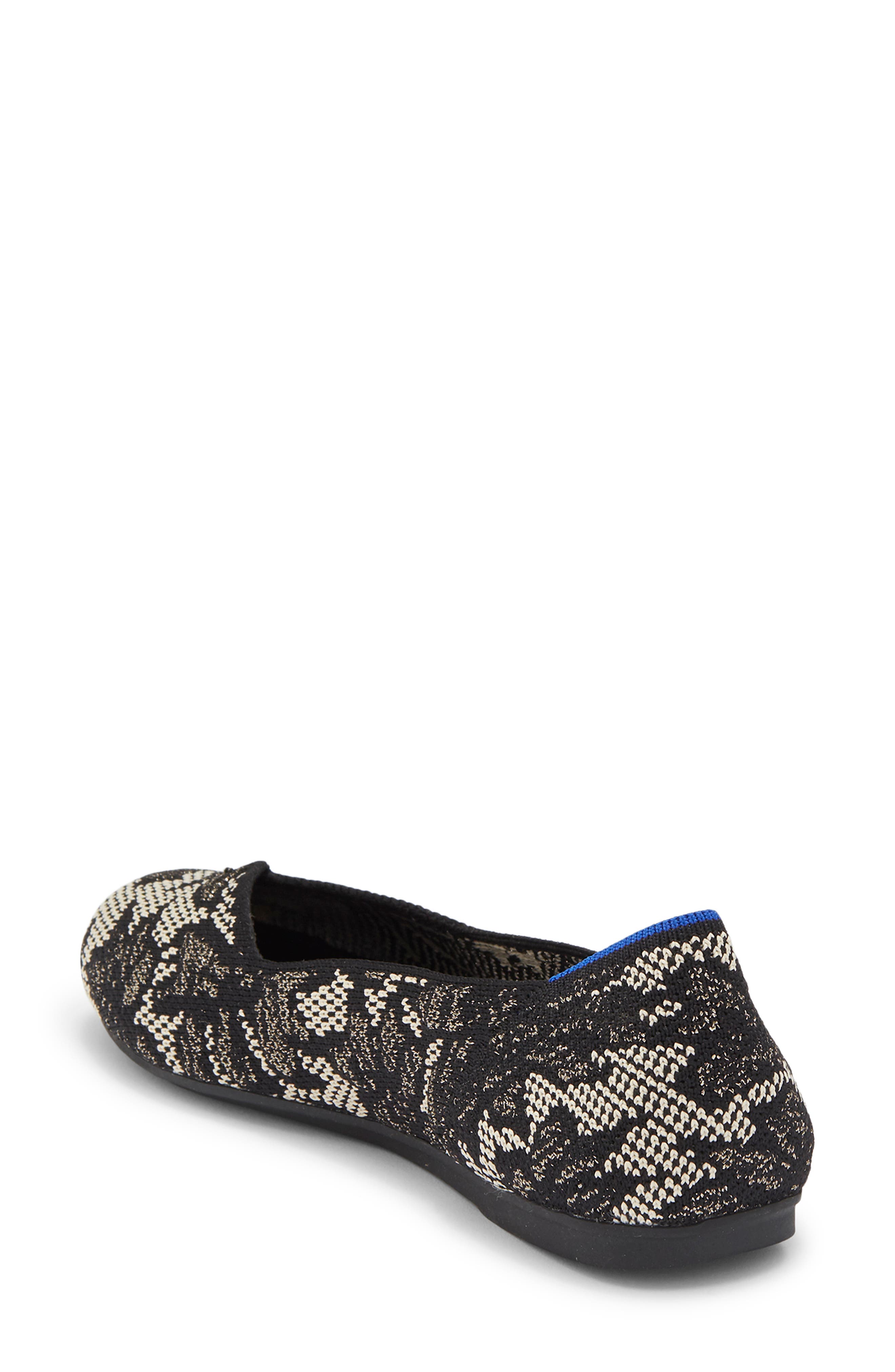 The Round Toe Flat, Alternate, color, BLACK CHANTILLY