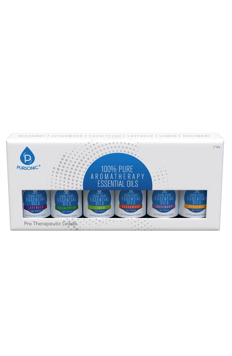 PURSONIC 6 Pack of 100% Pure Essential Aromatherapy Oils, Alternate, color, Multicolor
