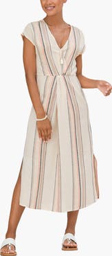 LASCANA Women's Striped V-Neck Dress