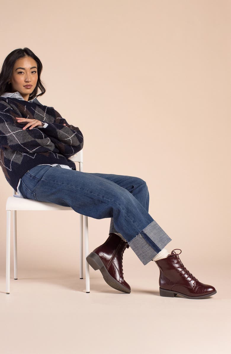 Journee Collection Vienna Combat Boot, Alternate, color, Black