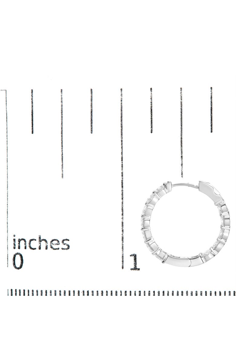14K White Gold 5.00 Cttw Lab-Grown Diamond Inside Out Hoop Earrings, Alternate, color, White Gold