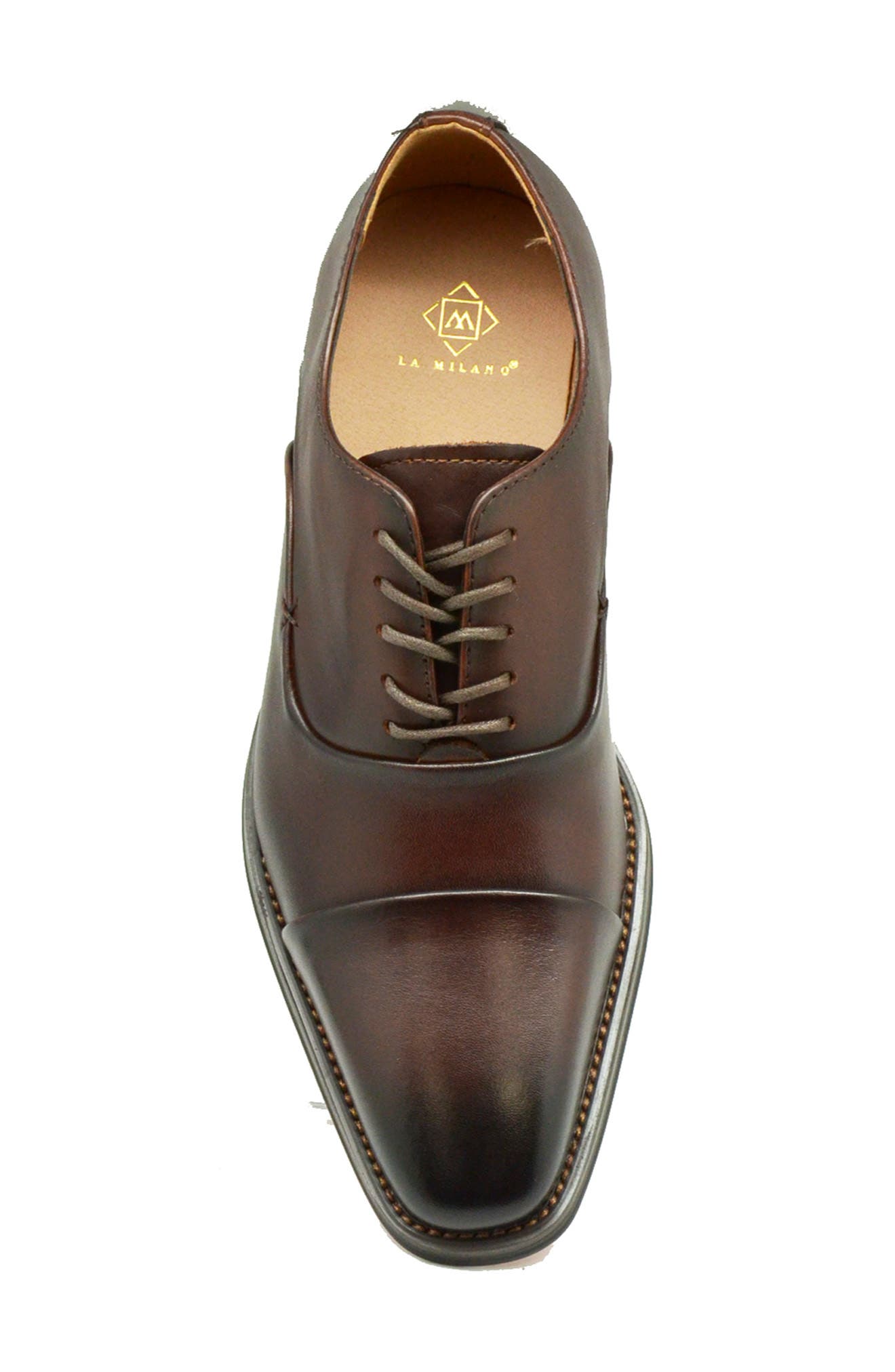La Milano Winn Cap Toe Oxford, Alternate, color, Brown