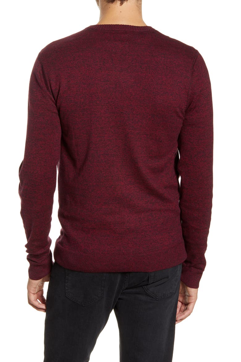 Solid Crewneck Sweater, Alternate, color, BURGUNDY FIELD MARL