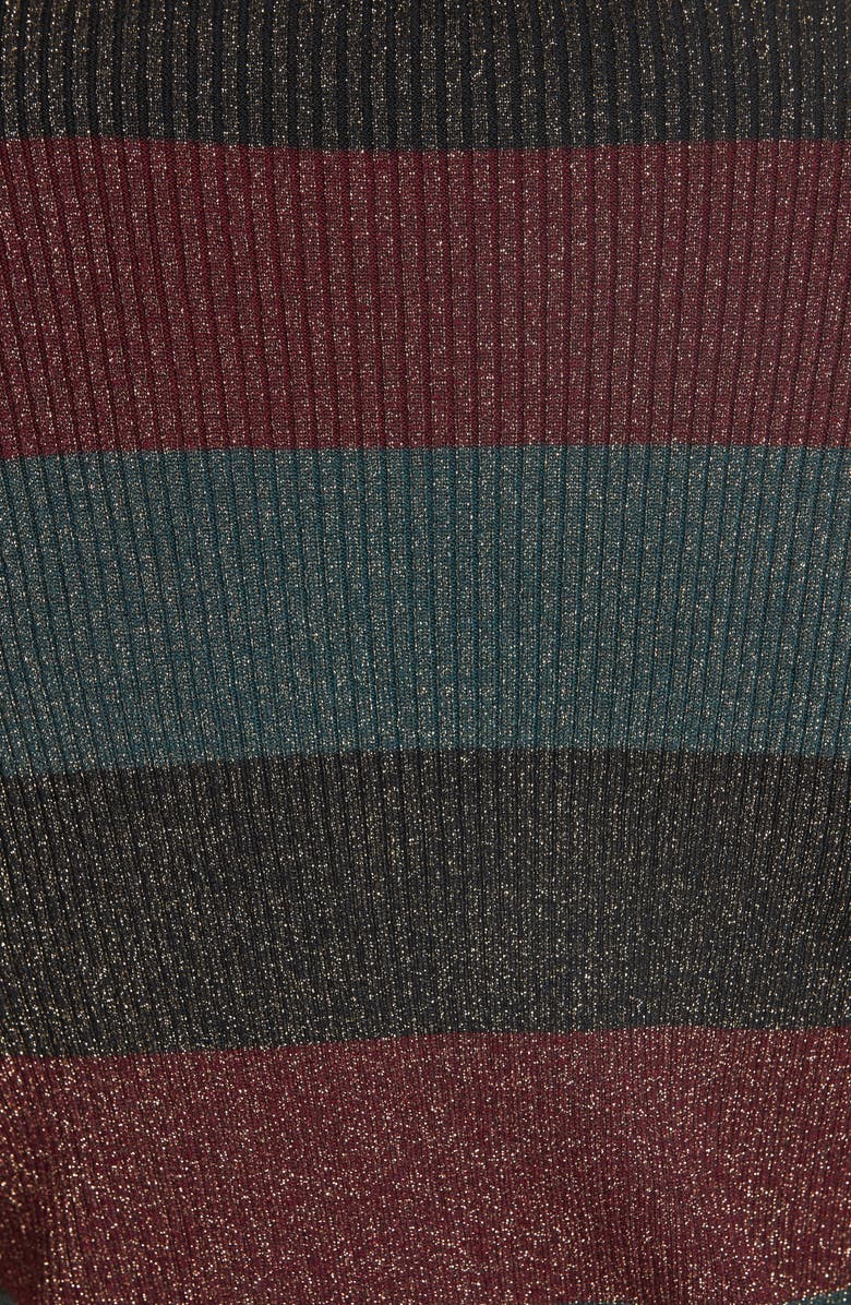 A.L.C. Mariel Metallic Stripe Turtleneck Sweater, Alternate, color,
