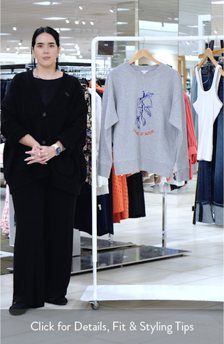 Embroidered Lemon Azur Graphic Sweatshirt, sales video thumbnail