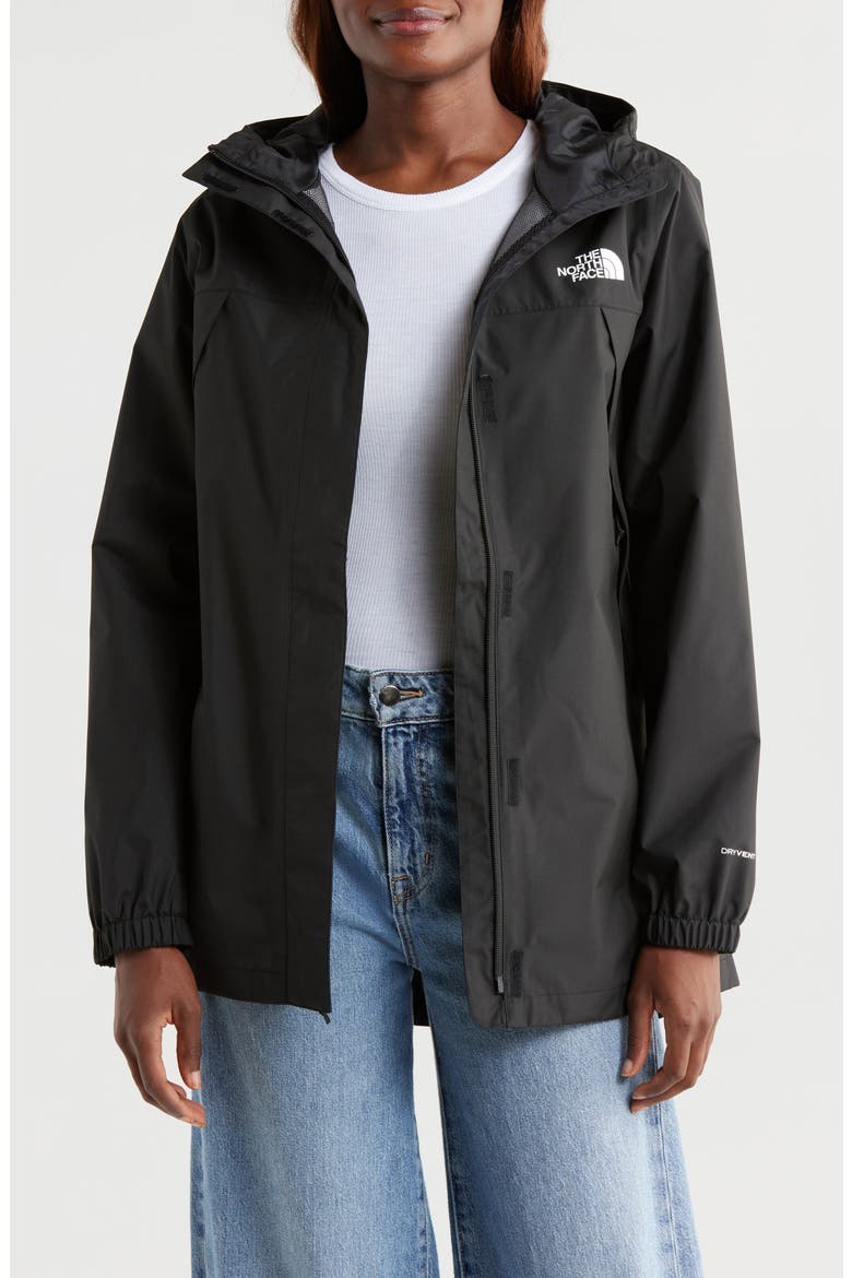 Antora Waterproof Hooded Rain Parka, Main, color, TNF BLACK