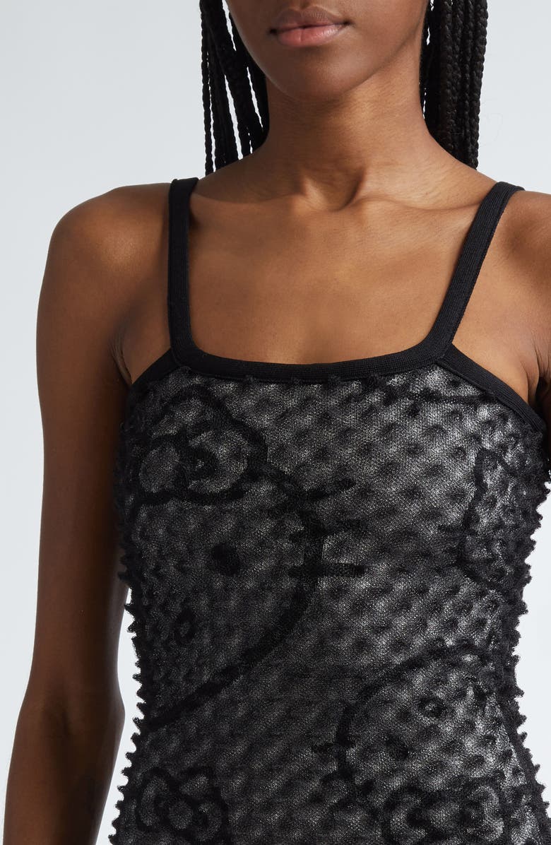 CHET LO x Sanrio Hello Kitty<sup>®</sup> Spike Knit Sweater Dress, Alternate, color, Black/ White