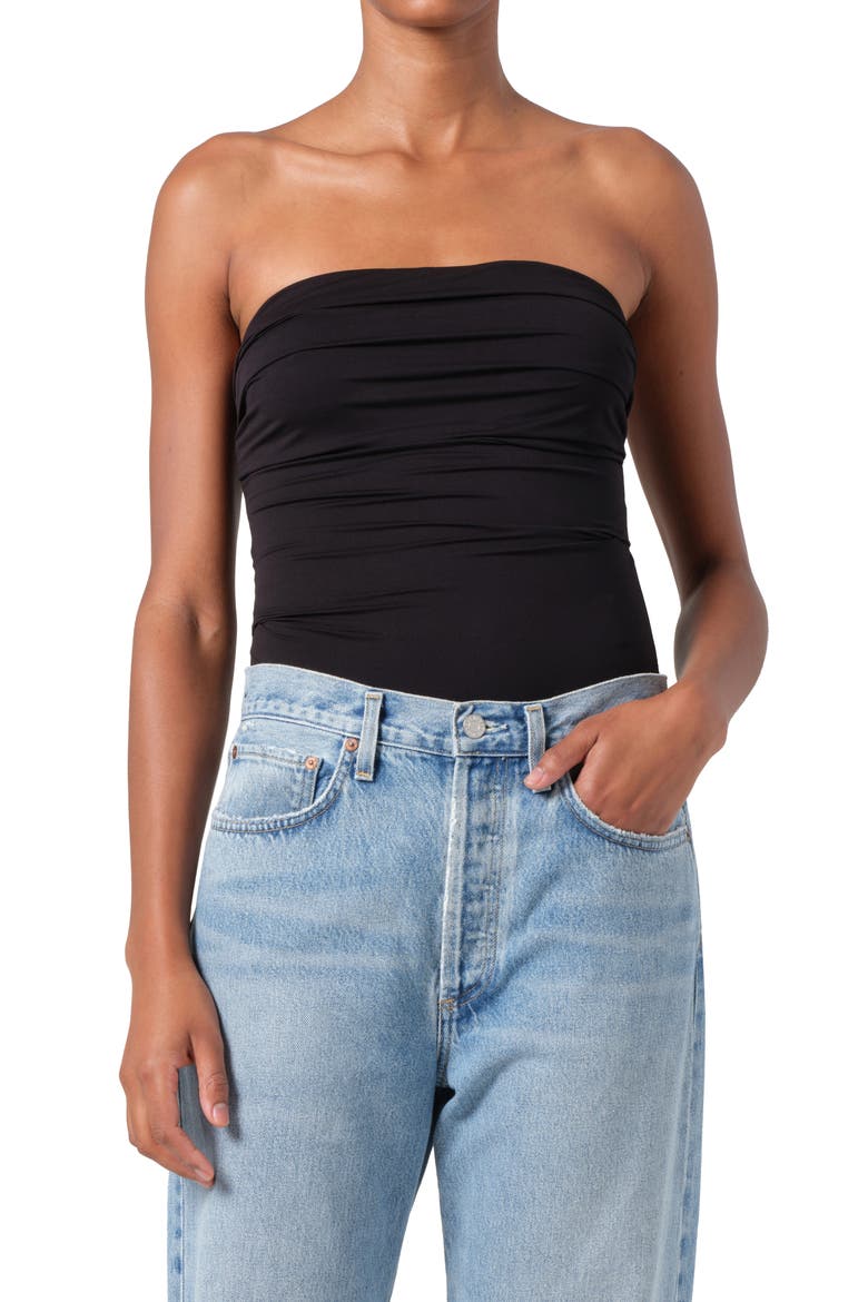 Gwyneth Strapless Bodysuit, Main, color, BLACK