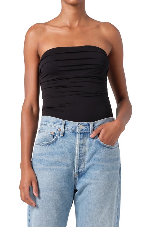 Agolde Gwyneth Strapless Jersey Bodysuit In Black