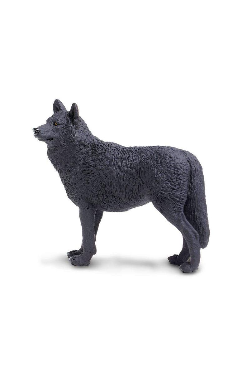 Safari Ltd. Black Wolf Toy, Alternate, color, NO COLOR