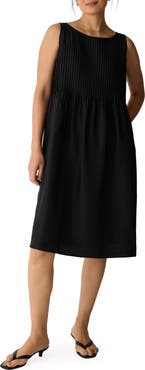 Eileen Fisher Pleated Silk Dress