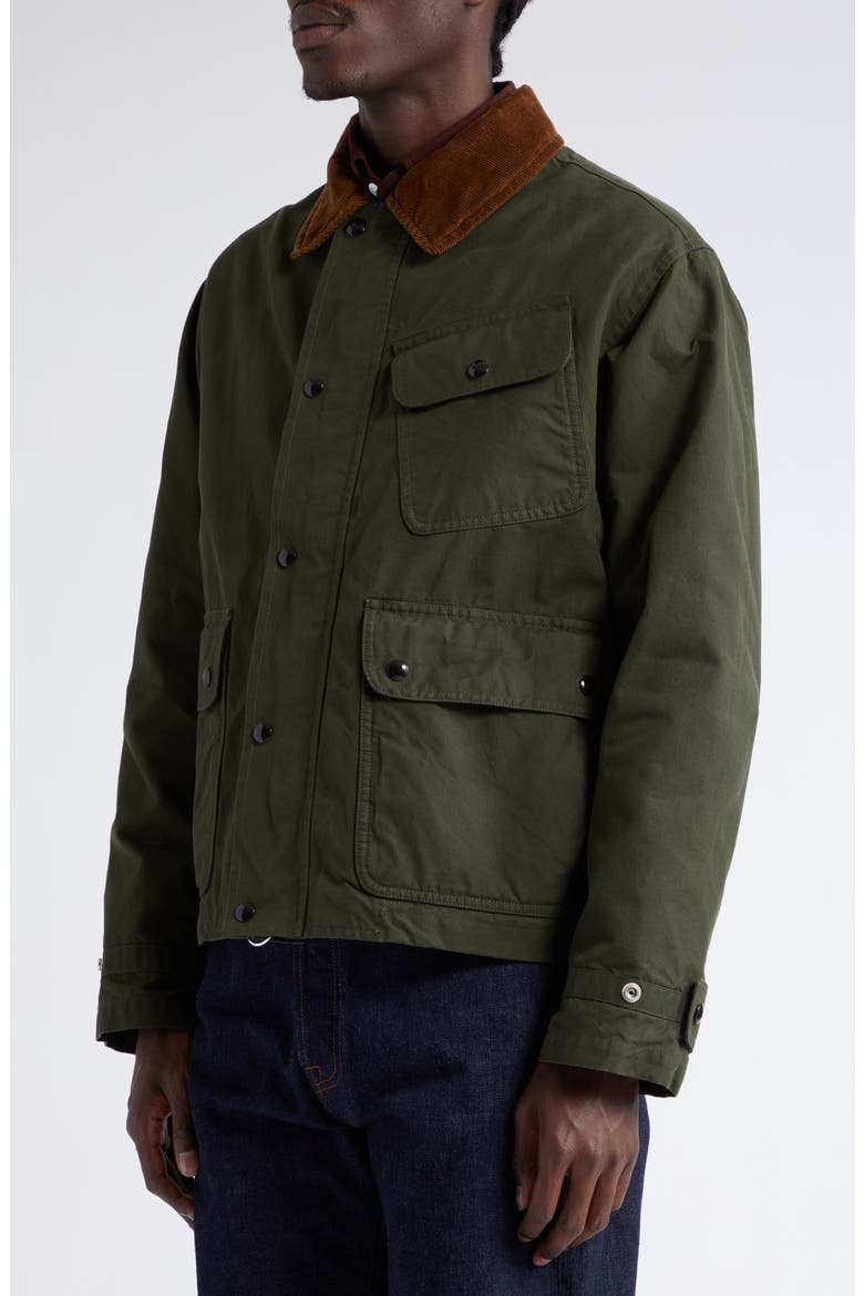Wader Water Repellent Waxed Cotton Jacket, Alternate, color, GREEN
