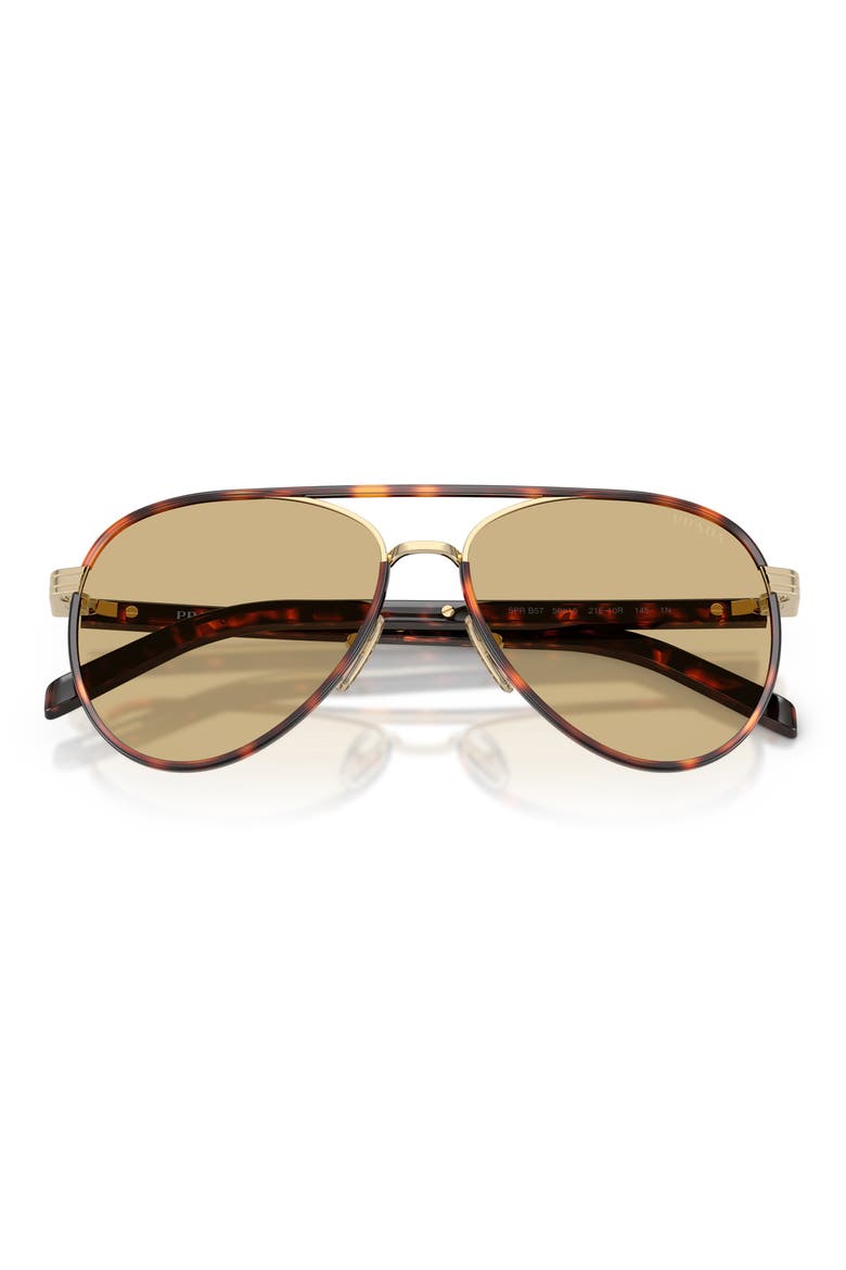 59mm Pilot Sunglasses, Alternate, color, TORTOISE PRINT/ GOLD/ YELLOW