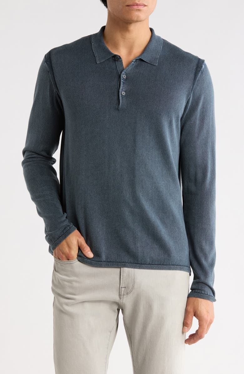 John Varvatos Dune Polo Sweater, Main, color, Atlantic Blue