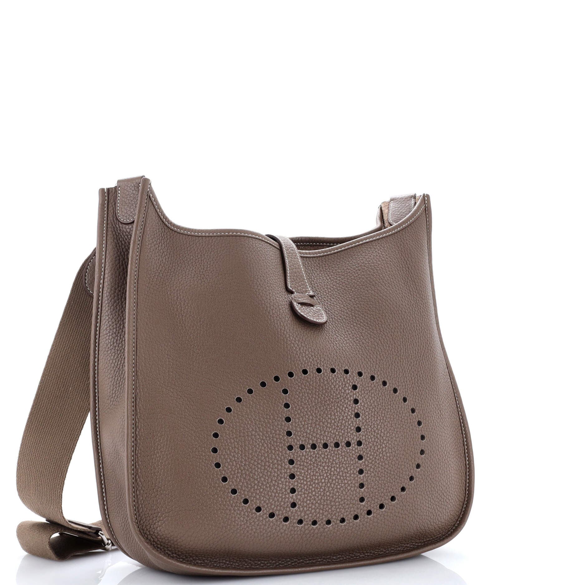 Pre-Owned Hermes Evelyne Bag Gen III Clemence PM, Alternate, color, Etoupe