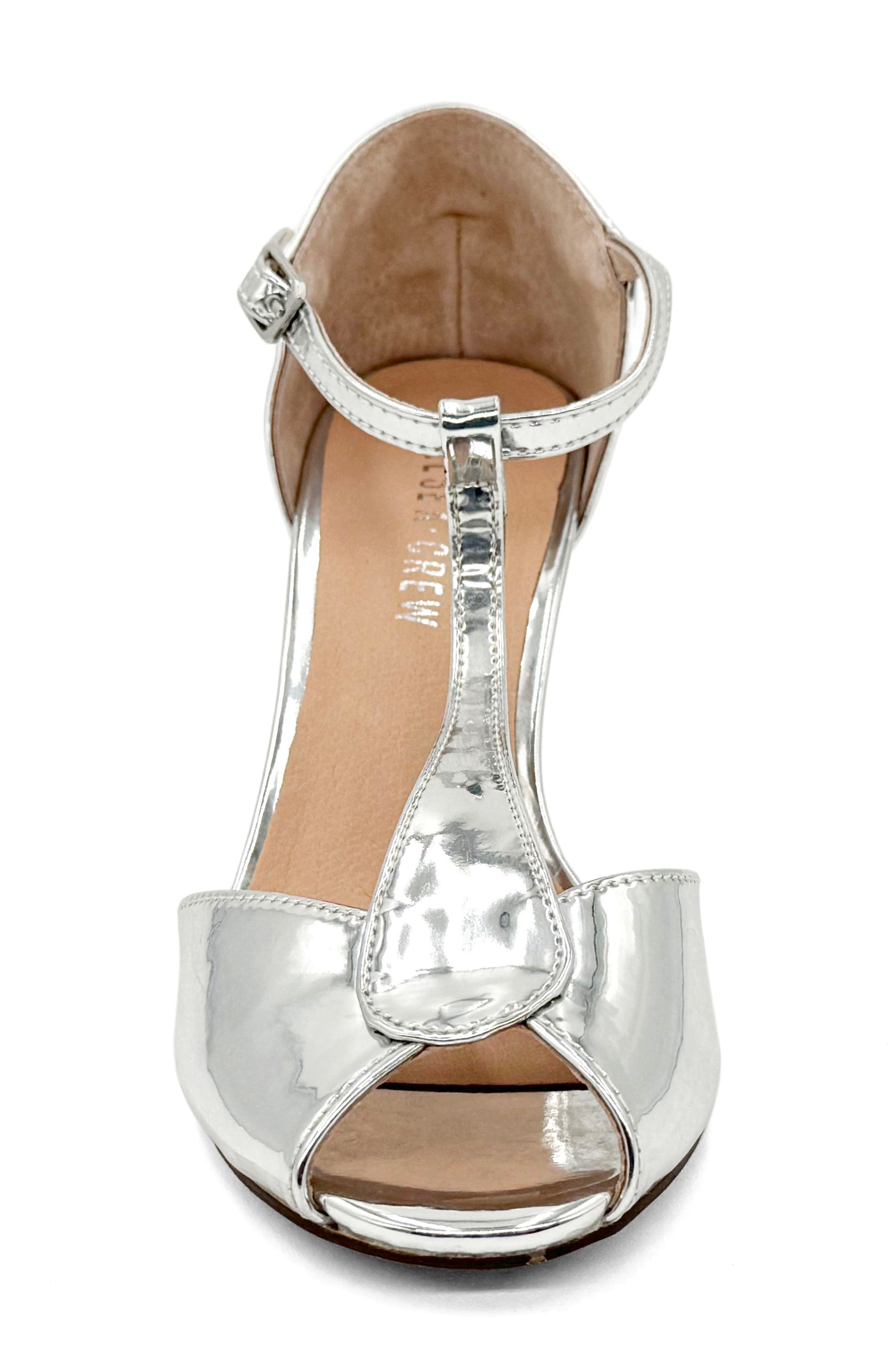 CHELSEA CREW Blondie T-Strap Sandal, Alternate, color, Silver