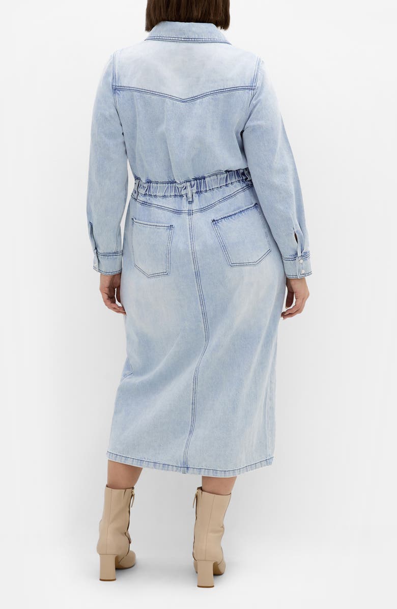 City Chic Elara Denim Midi Shirt Dress, Alternate, color,