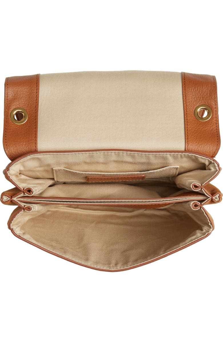 See by Chloé Hana Suede & Leather Shoulder Bag, Alternate, color, Caramello