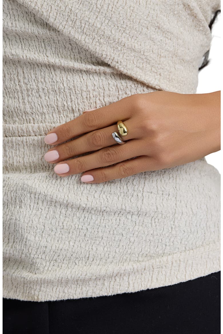 Modern Muse Two-Tone Bypass Puffy Ring, Alternate, color, SILVER