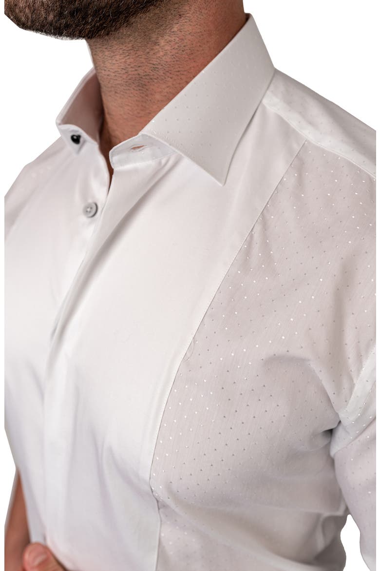 Fibonacci Dots Contemporary Fit Button-Up Shirt, Alternate, color, WHITE
