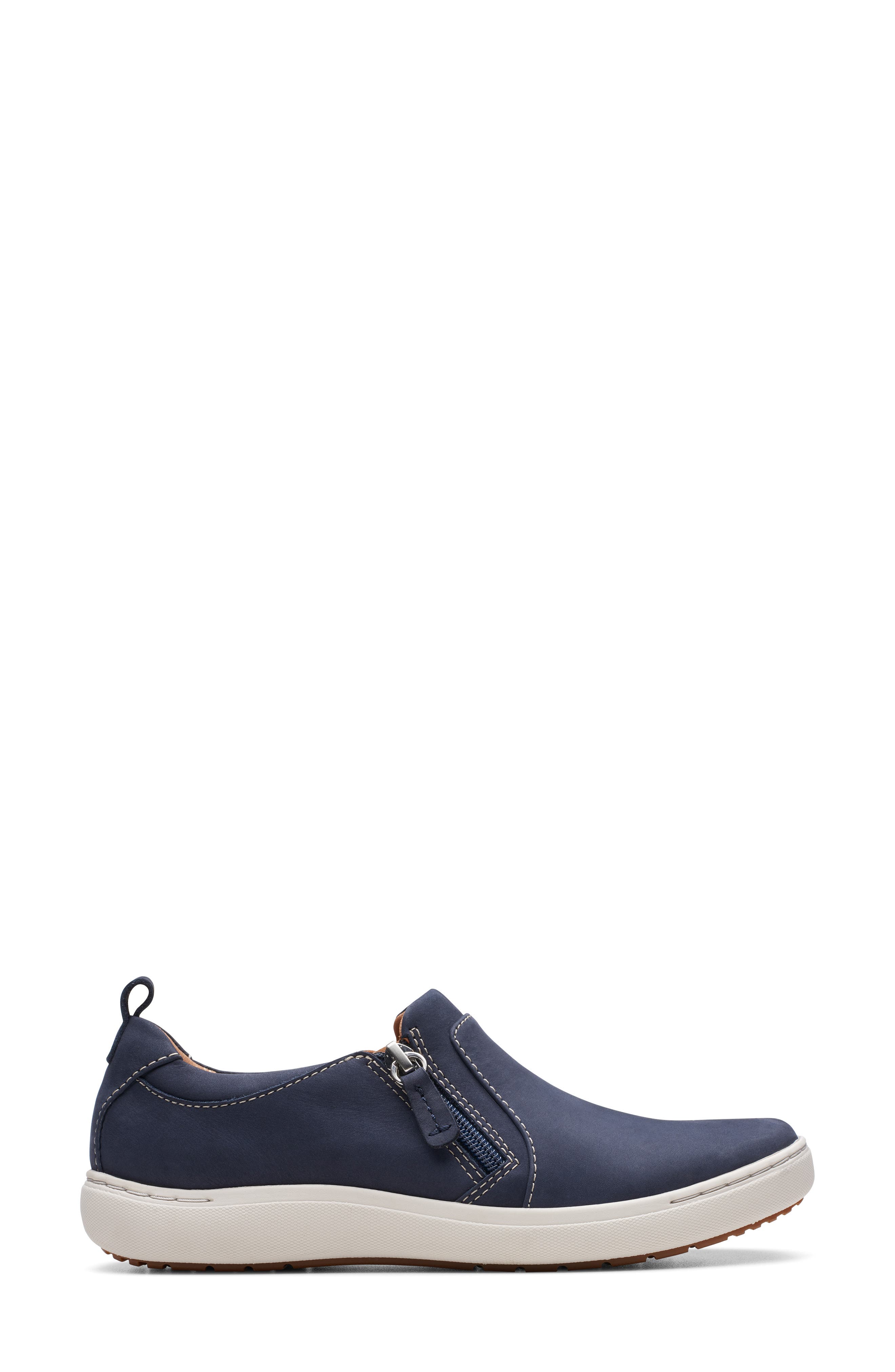 Clarks<sup>®</sup> Nalle Lilac Slip-On Sneaker, Alternate, color, Navy Nubuc