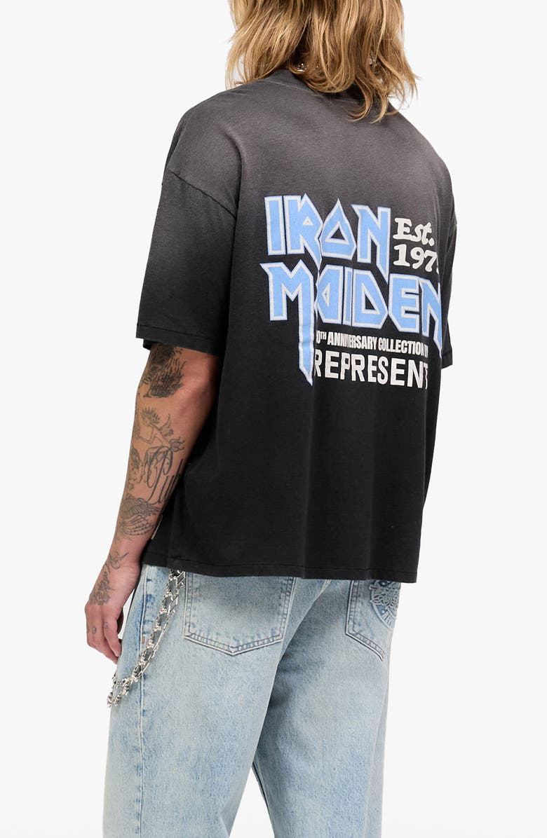 Represent Iron Maiden Anniversary Graphic T-Shirt, Alternate, color, Stained Black