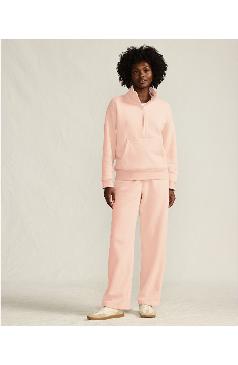 Lands
 End Serious Sweats High Rise Relaxed Straight Leg Pants, Alternate, color, Soft Mineral Blush