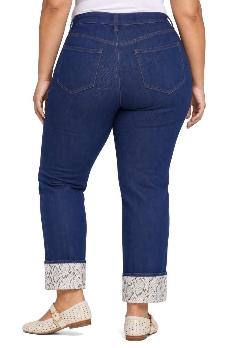 Marilyn Python Cuff High Waist Straight Leg Jeans, Alternate, color, BLUE RINSE