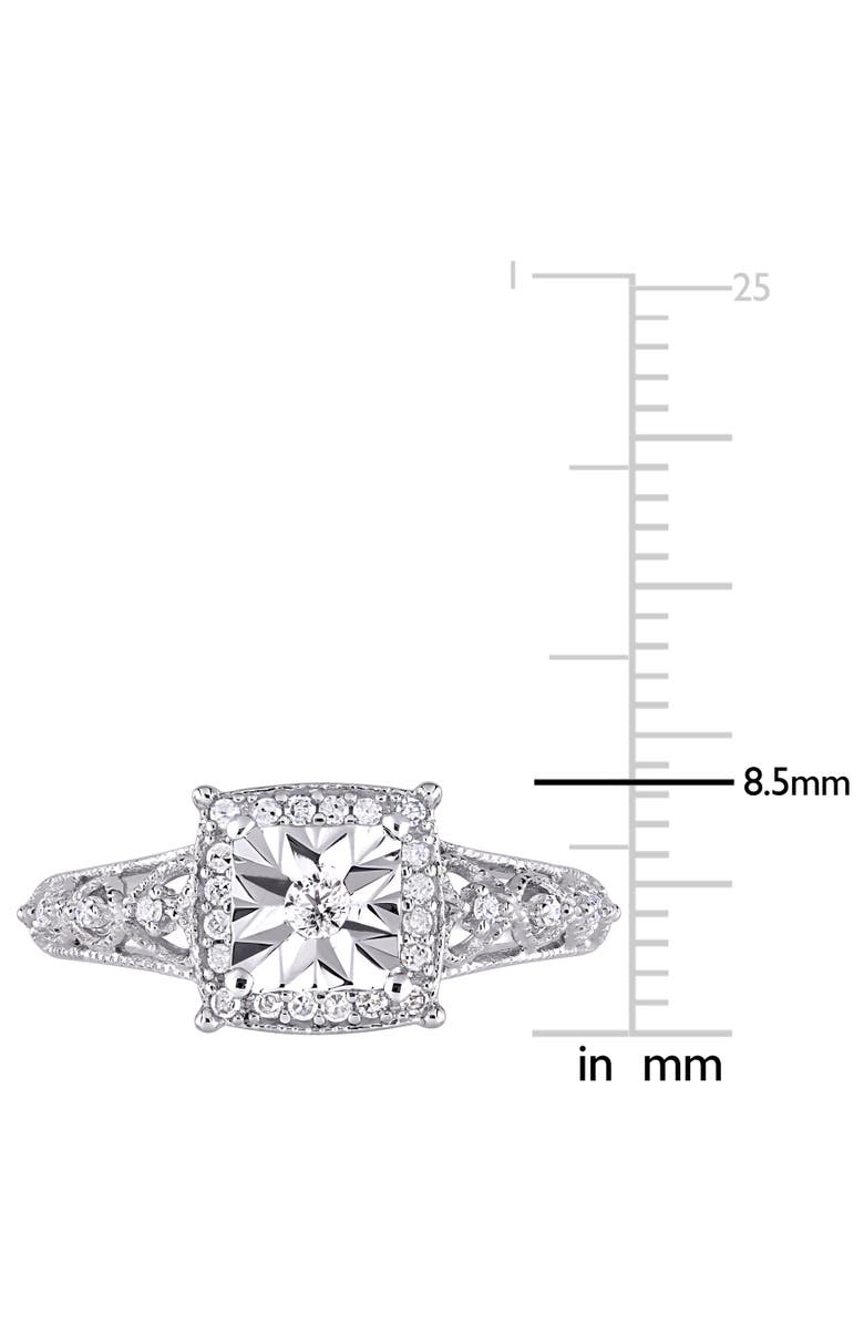 Julianna B. Diamond Square Halo Ring Sterling Silver, Alternate, color, Sterling Silver