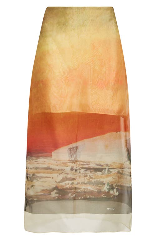 Monse Printed Semisheer Silk Organza Pencil Skirt In Multicolor Print