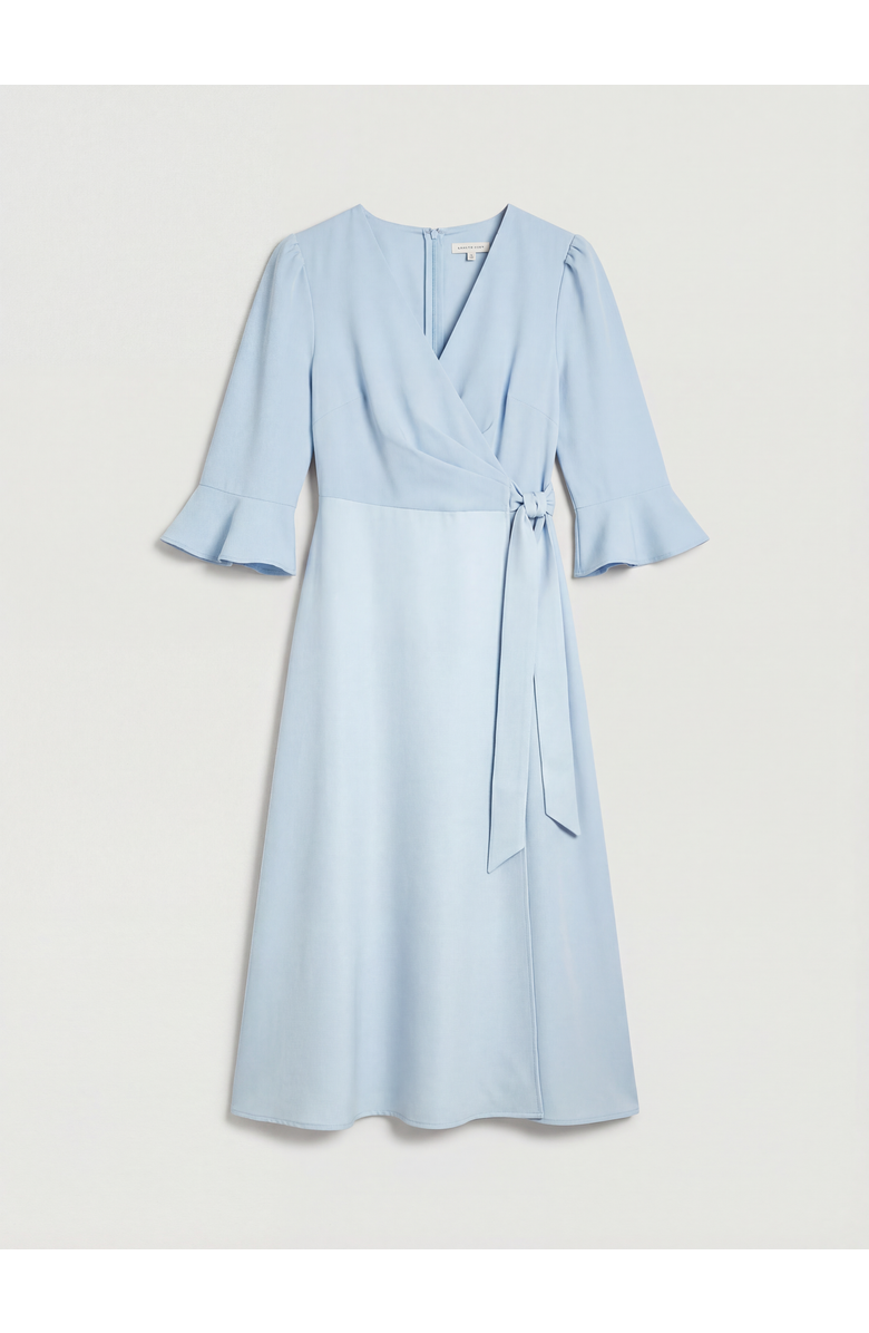 Coast Satin Back Crepe Wrap Dress, Alternate, color, Pale Blue