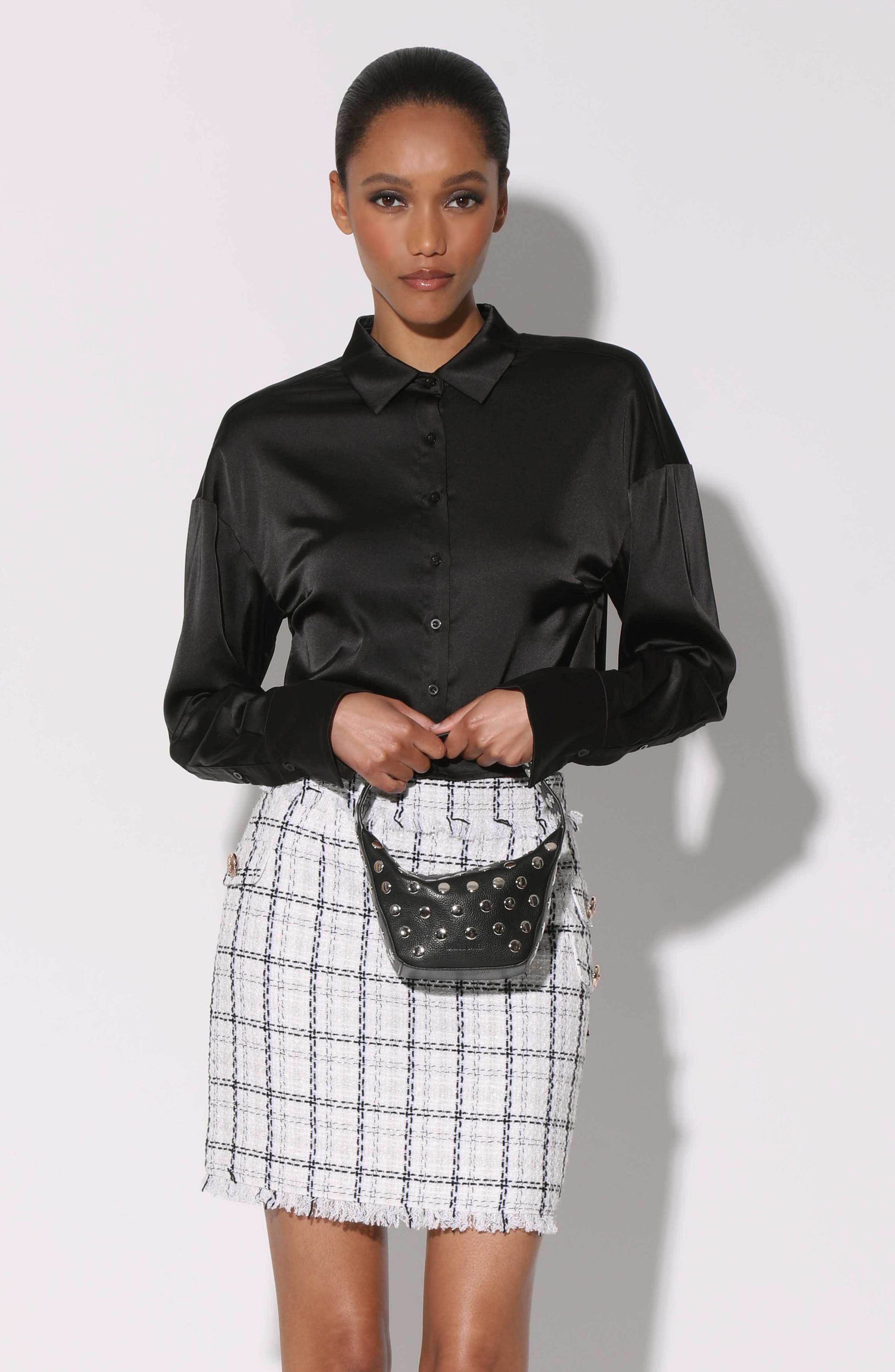 Walter Baker Hendrix Circle Stud Mini Shoulder Bag, Alternate, color, Black