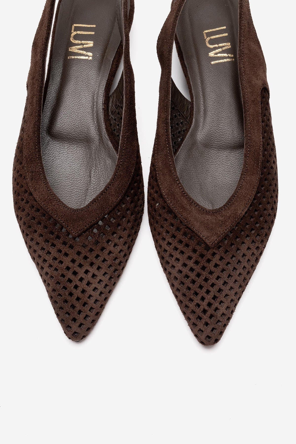 Lieve Leather Slingback Pump, Alternate, color, Brown Suede