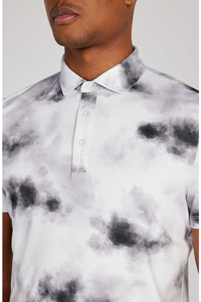 Jasper Abstract Print Performance Golf Polo, Alternate, color, TUXEDO