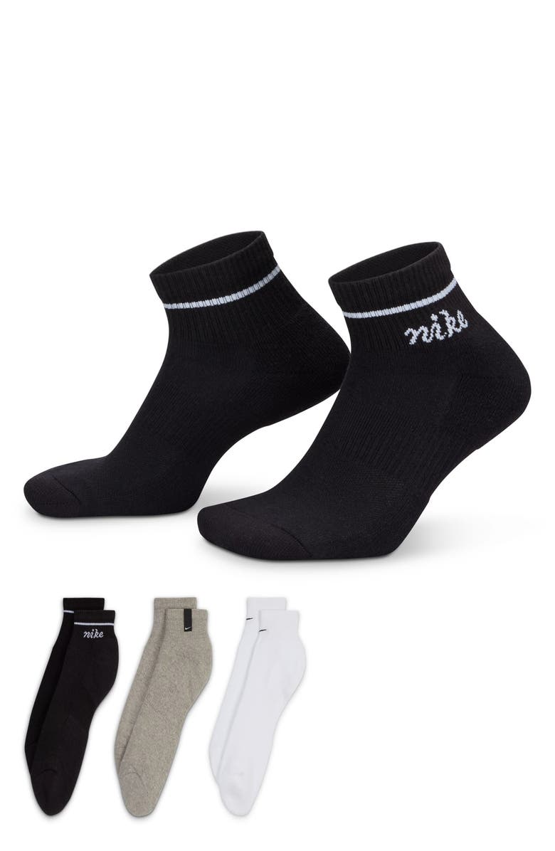 Nike Dri-FIT Everyday Plus 3-Pack Ankle Socks, Alternate, color, 
