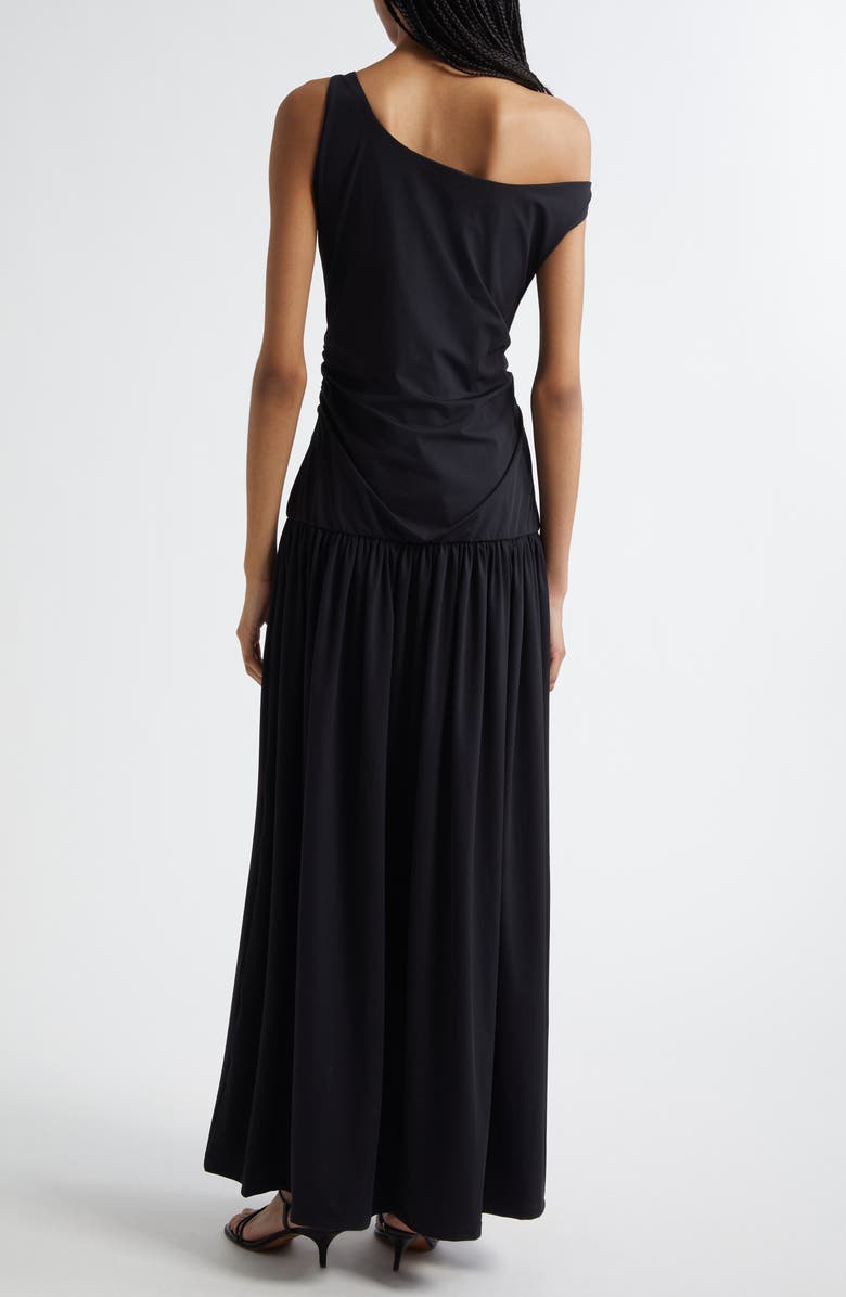 Róhe One-Shoulder Scuba Knit Maxi Dress, Alternate, color, Black