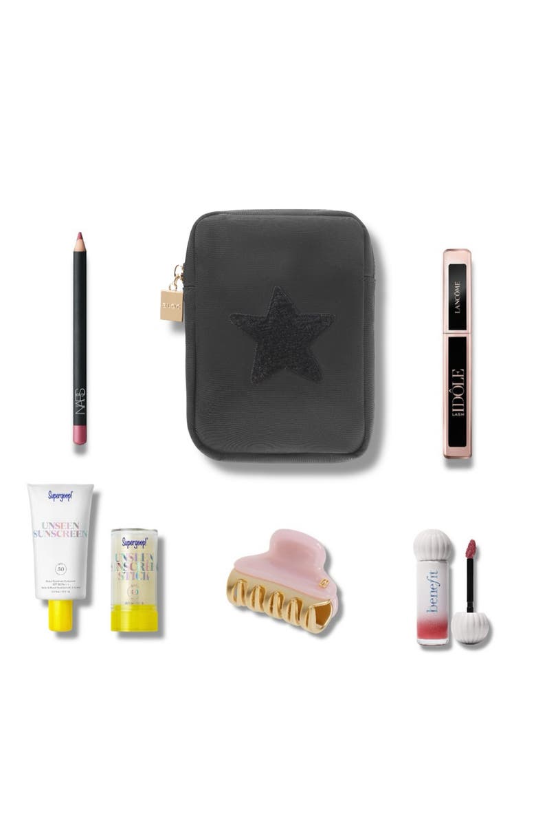 Bloc Bags Mini Star Cosmetics Bag, Alternate, color, Black/ Black