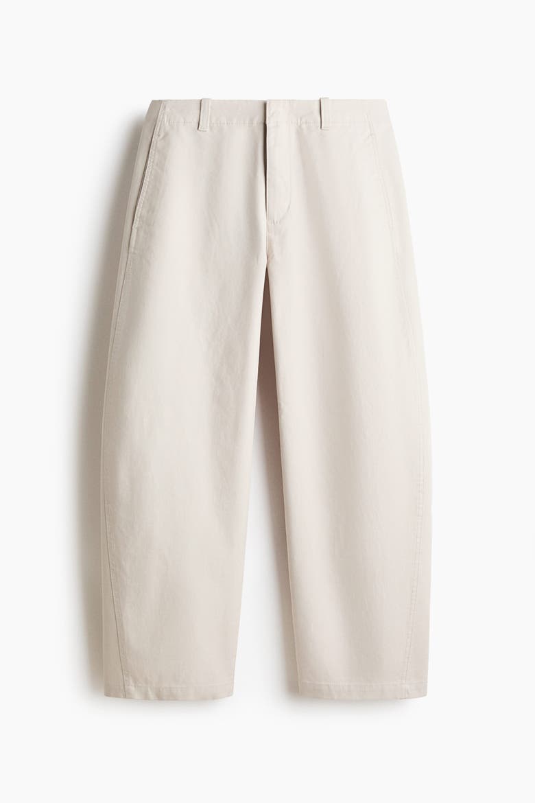 Loose-fit Barrel-leg Chinos, Main, color, Light beige