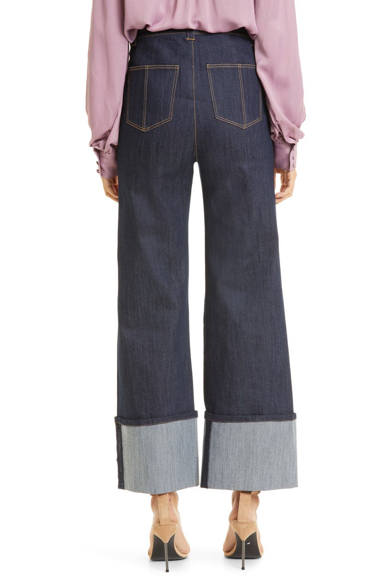 Benji Topstitch Cuff Jeans, Alternate, color, INDIGO