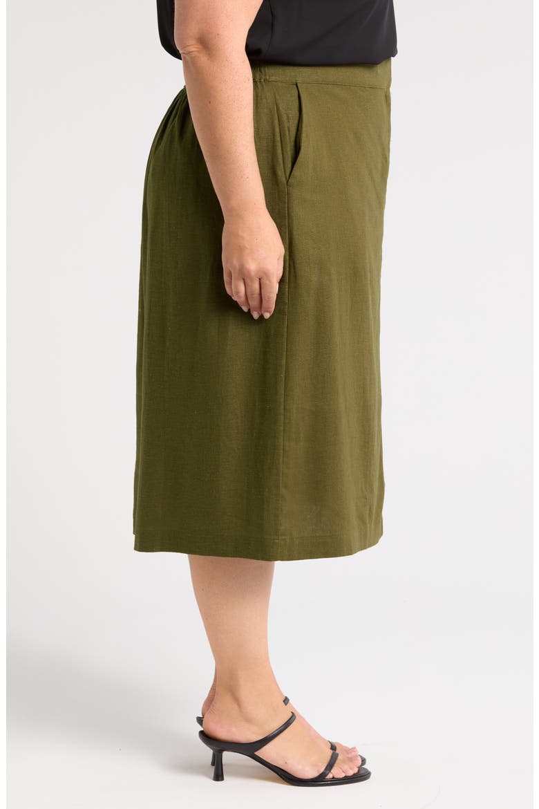 Wooster Linen Blend Pencil Skirt, Alternate, color, FERN