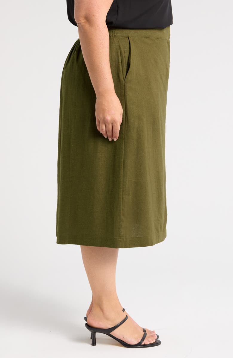 Universal Standard Wooster Linen Blend Pencil Skirt, Alternate, color, Fern