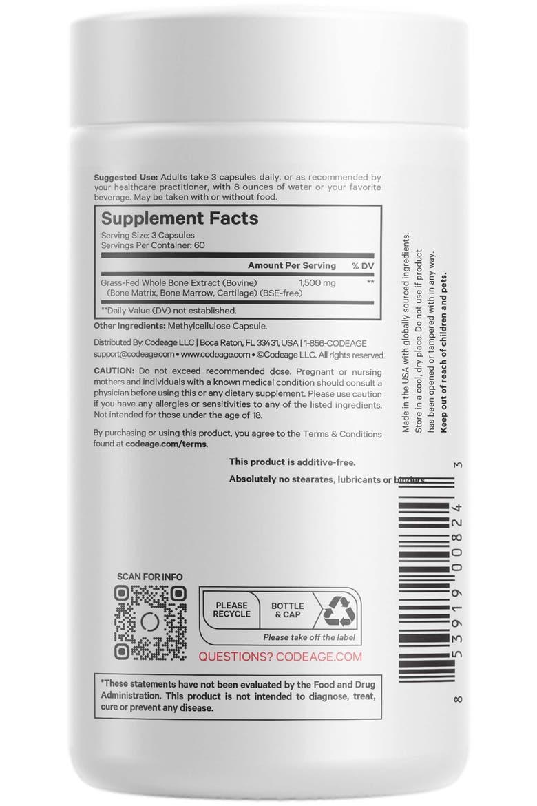 Grass-Fed Bone Marrow Supplement, Alternate, color, White