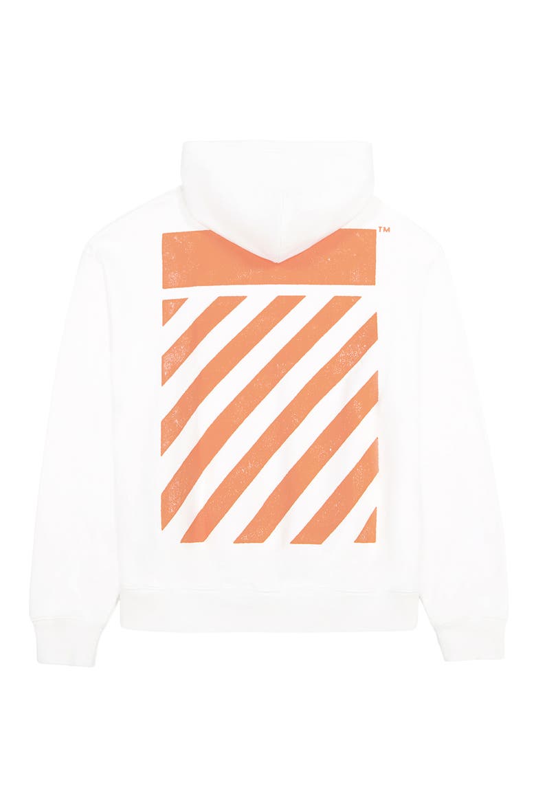 Diagonal Graphic Cotton French Terry Hoodie, Alternate, color, WHITE