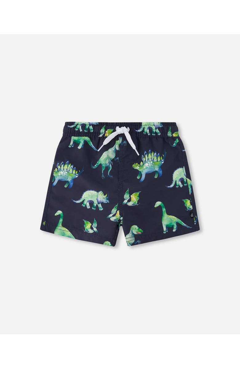 Deux par Deux Men's Men'S Boardshort Grey Printed Dinosaurs, Main, color, 