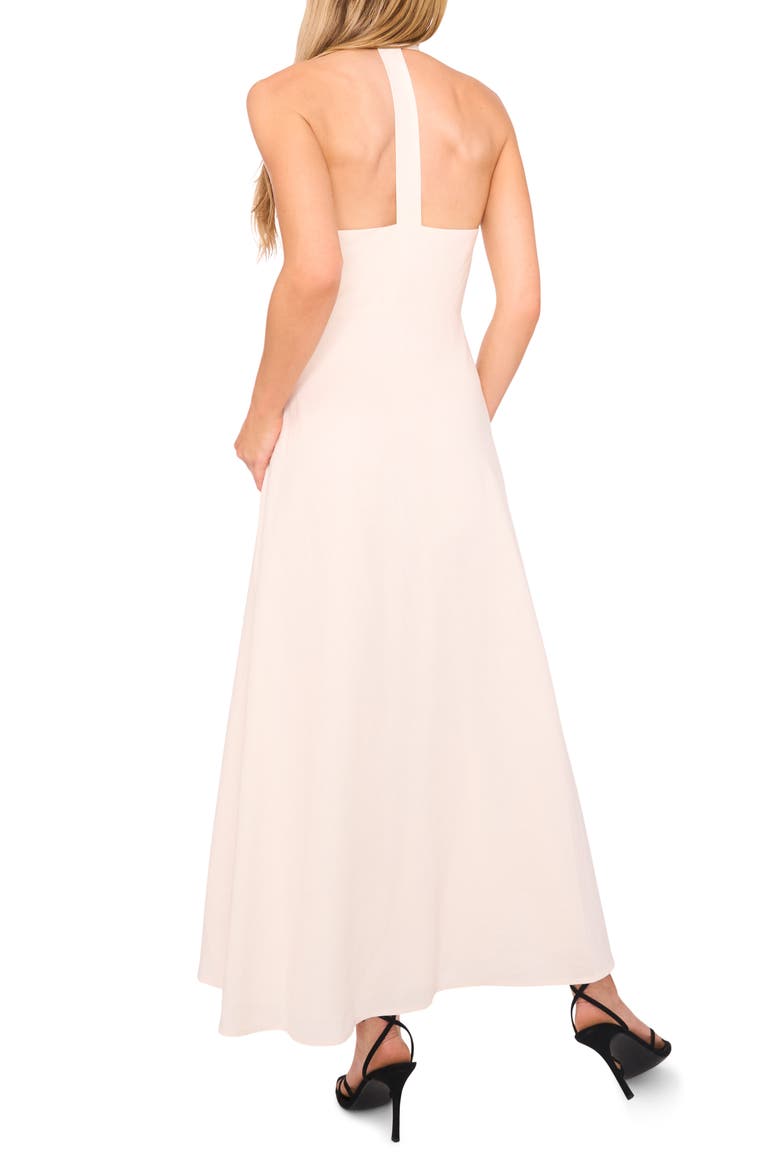 Halter Neck Linen Blend Maxi Dress, Alternate, color, RICH BLACK