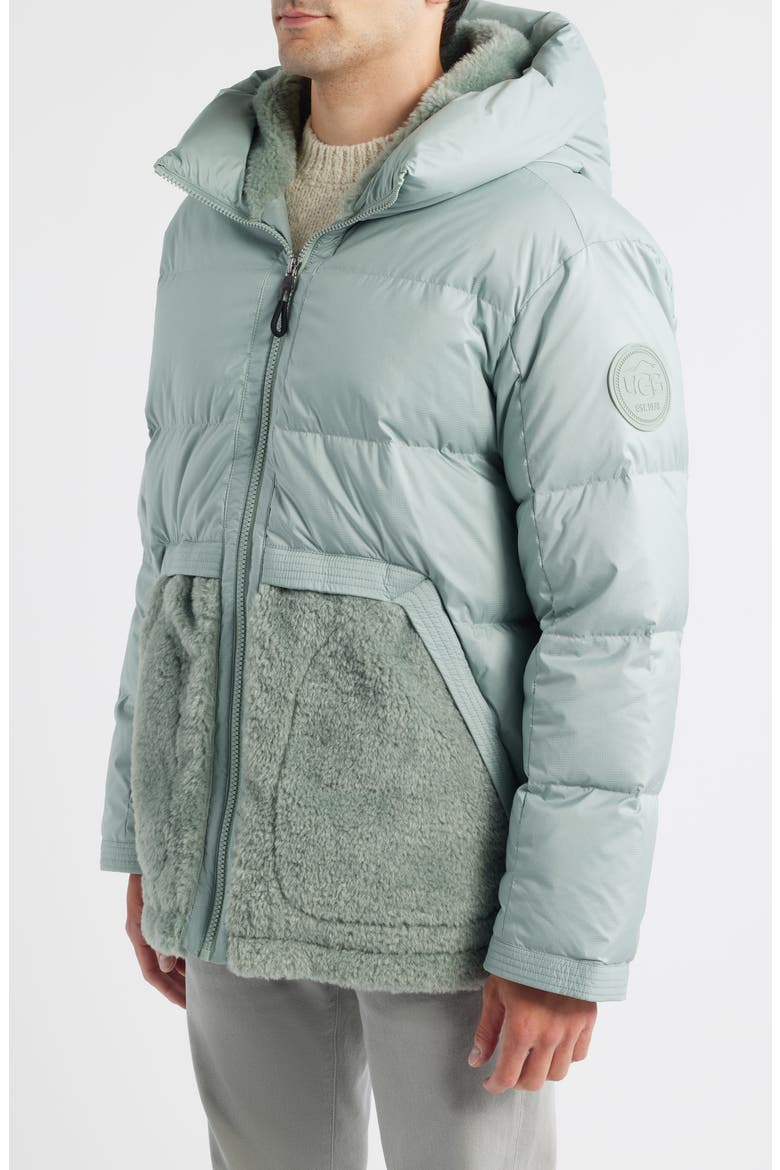 MetroPeak Ripstop & Fleece 700 Fill Power Down Puffer Jacket, Alternate, color, GREY MIST